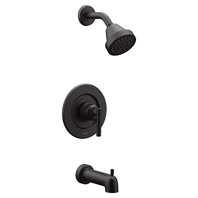 Moen T2903EPBL Gibson Posi-Temp Pressure Balancing Eco-Performance Modern Tub and Shower Trim, Valve Required, Matte Black