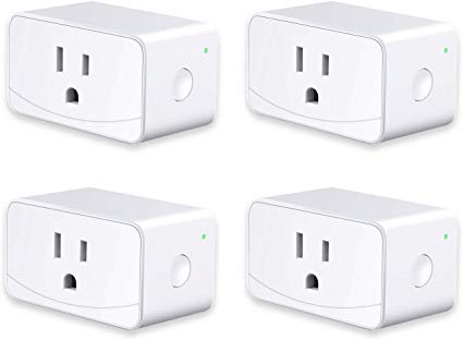 meross Mini Smart Plug WiFi Outlet 16A, Alexa and Google Voice Control, App Remote Control, Timer, FCC and ETL Certified, No Hub Required, 4 Pack (Smile - 4 Pack)