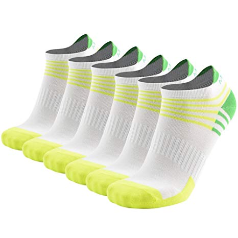 Low Cut Running Socks 6 Pack, MEIKAN Athletic Performance Comfort No Show Tab Socks for Men Women