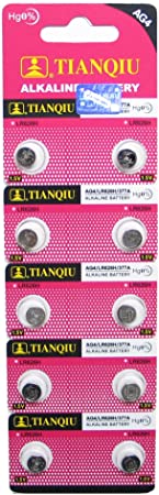 10 Tianqiu AG4 / LR66 / 177 / 377 / LR626 Button Cell Battery Long Shelf Life 0% Mercury (Expire Date Marked)