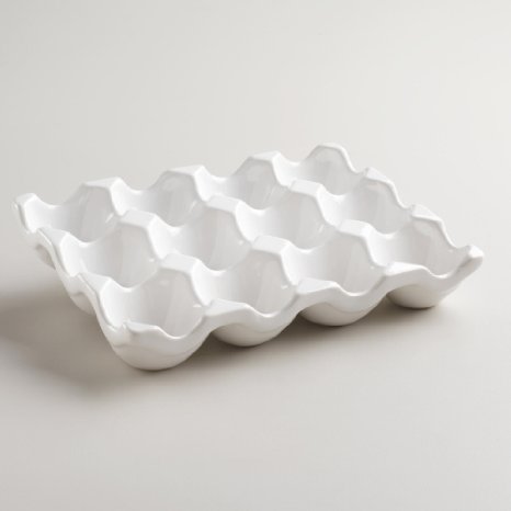 Ceramic Egg Crate 12-cup, White