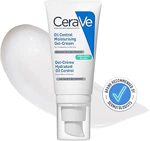 CeraVe Oil Control Gel-Cream Moisturiser With Oil Absorbing Technology & Ceramides For Combination and Oily Skin 52ml