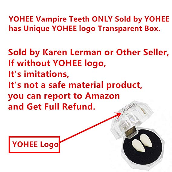 YOHEE Cosplay Funny Goofy Fake Vampire Denture Teeth 15mm Halloween Decoration Props Trick Toy