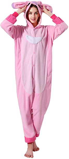 Unisex-Adult Onesie Pajamas Stitch Animal Sleepwear for Halloween Party Costumes,Daily Cartoon Outfit
