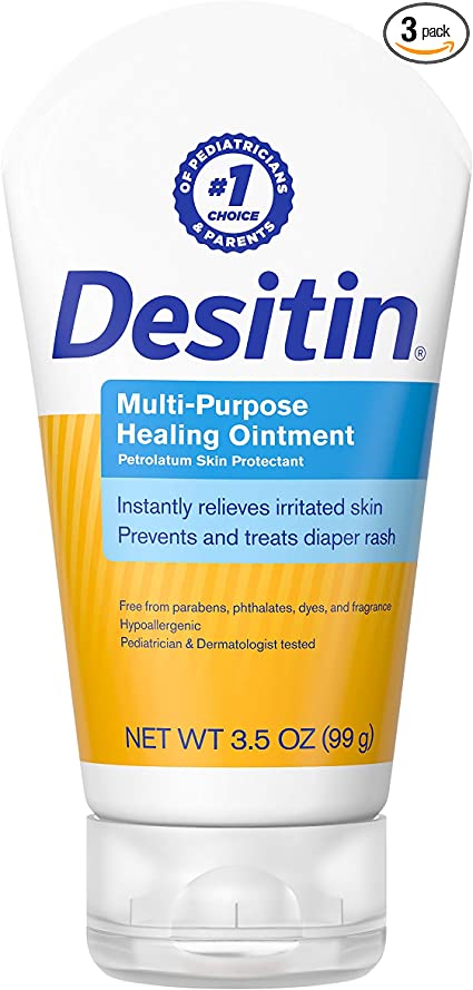 Desitin Multipurpose Baby Diaper Rash Ointment with White Petrolatum Skin Protectant, 3.5 oz (Pack of 3)