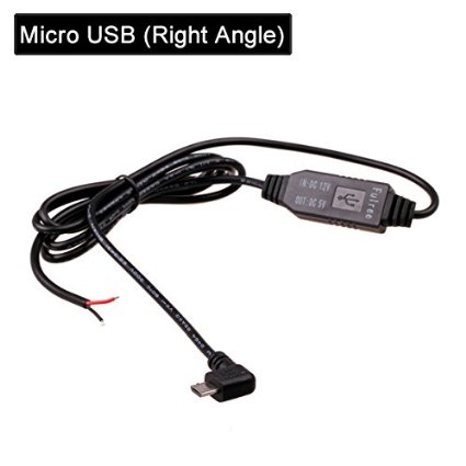 HitCar DC 12V to 5V Power Inverter Mini  Micro USB DC 35 Hard Wired Converter Kit Car Charger Cable for GPS Tablet Phone PDA DVR Recorder Micro USB Right Angle
