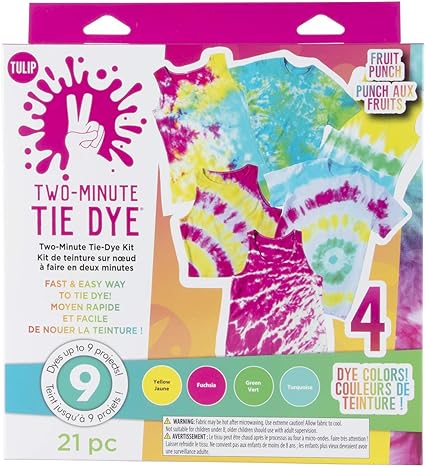 Tulip One-Step Tie-Dye Kit Tulip Fabric Dye Kits 43189 Fdy Multi 2 Min Fruit Punch, 4 Color, As Detailed, 6 Ounce (Pack of 1)