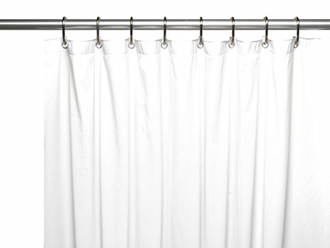 10 Gauge Heavy Duty Vinyl Shower Curtain Liners By GoodGram® - Assorted Colors (White)