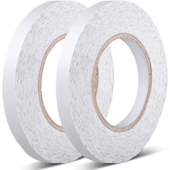 Sticky Fabric Tape Double-Sided Tape Adhesive Cloth Tape Press-on Tape, No Sewing, Gluing, or Ironing, Alterations and Hemming Tool (2 Pieces,1/2 Inch x 164 Feet)