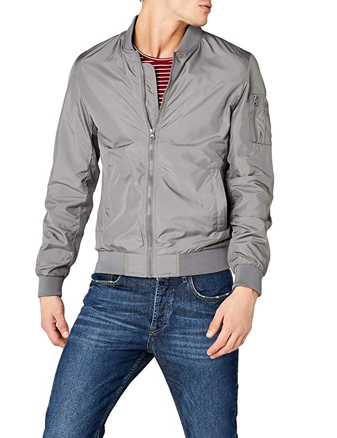 Urban Classics Light Bomber Jacket for Men TB1258, single-color Jacket for spring and summer-time