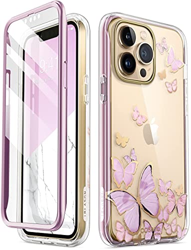 i-Blason Cosmo Series Case for iPhone 13 Pro Max 6.7 inch (2021 Release), Slim Full-Body Stylish Protective Case with Built-in Screen Protector (Purplefly)