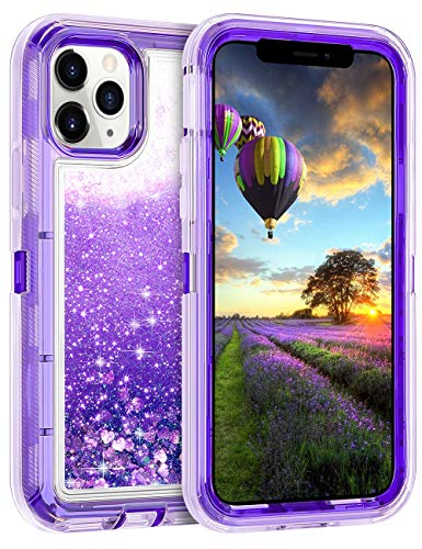 Coolden Case for iPhone 11 Pro MAX Cases Protective Glitter Case for Women Girls Cute Bling Sparkle Heavy Duty Hard Shell Shockproof TPU Case for 2019 Release 6.5 Inches iPhone 11 Pro MAX, Purple