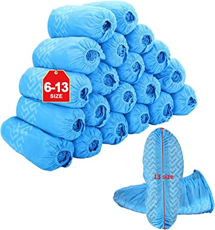 Tomus-UNI 200 Pack (100 Pairs) X-Large Disposable Boot & Shoe Covers,| Fit Shoe Sizes to Men's 13, Non-Slip, Durable, Indoor | Protect Your Home, Floors and Shoes
