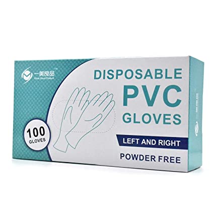 Vinyl Disposable Gloves PVC Gloves Medical Glove Clear | Powder Free | Latex Free | Patient Examination Gloves Disposable Extra Large 100 Pcs