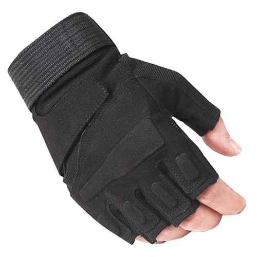Tirain Military Half Finger Fingerless Tactical Airsoft Hunting Riding Cycling Gloves Outdoor Sports Athletic Biking Fingerless Gloves