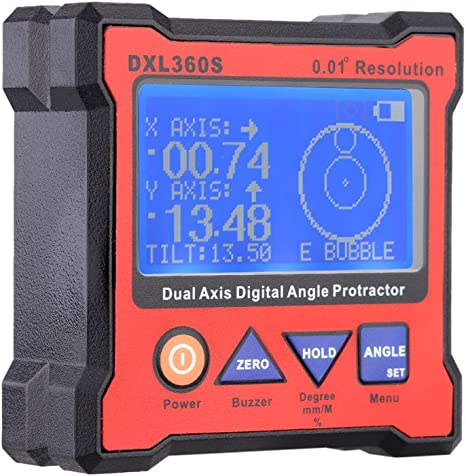 DXL360S Digital Level, Weytoll Dual Axis Angle Gauge Protractor LCD Display Inclinometer High-accuracy Level Gauge with 5 Side Magnetic Base for Woodworking