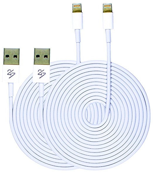 24/7 Cables Lightning Cable 10ft 8 pin USB Sync Cable Charger Cord iPhone 6 / 6 Plus / 5 / 5s / 5c / iPod 7 / iPad Mini / Retina / iPad 4 / iPad Air (Compatible with iOS 9) [Certified Quality] 2 PACK