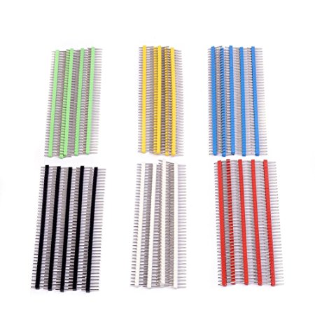 Cylewet 30Pcs 40 pin Breakable Pin Header 2.54mm Single Row Male Header Connector Kit PCB Pin Strip for Arduino (Pack of 30) CYT1006