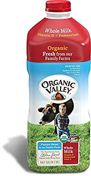 Organic Valley, Organic Whole Milk, Pasteurized, Half Gallon, 64 Ounces