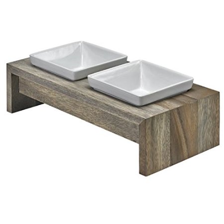 Bowsers Artisan Fossil Double Dog Feeder