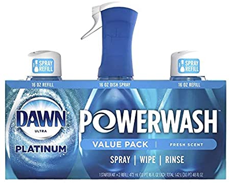 2 Dawn Powerwash Starter Kits, Dish Spray, Dish Detergent, Fresh Scent Bundle, 2 Spray Bottles, 2 Refills…