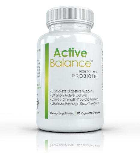Active Balance- Professional Strength, High Potency Probiotic Formula - 50 billion CFU's - 30 capsules
