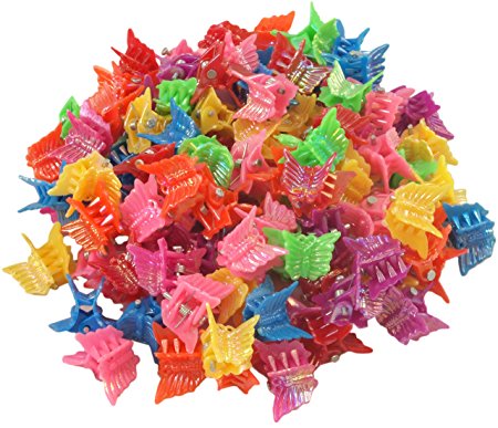 100 Pack of 90's Butterfly Hair Clips, 90's Accessories Hair Clips, Bulk Small Butterfly Hair Clips