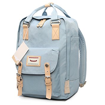 HaloVa Backpack, Unisex Laptop Bag Travel Rucksack, Small School Bag Daypack for School Working Hiking, Waterproof & Durable, Light Blue