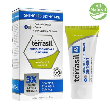 Terrasilreg Shingles Skincare - 3X Triple Action Formula 100 Guaranteed Patented All-Natural soothing ointment for the management of pain burning and itching associated with shingles outbreaks - 45g tube