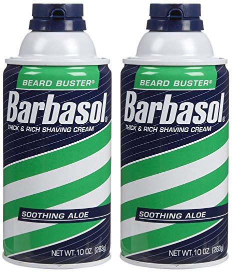 Barbasol Shave Cream, Soothing Aloe - 10 oz - 2 pk