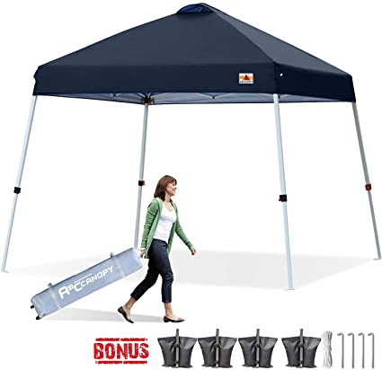 ABCCANOPY 10x10 FT Pop-Up Slant Leg Canopy Tent Instant Outdoor Canopy with Carrying Bag,Black