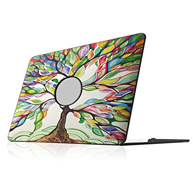 Fintie MacBook Air 13 Inch Case - Ultra Slim Lightweight PU Leather Coated Plastic Hard Cover Snap On Protective Case For Apple MacBook Air 13.3" (A1466 / A1369), Love Tree