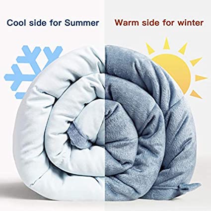 BedStory Weighted Blanket for Adults, Cooling Heavy Blanket for Sleep and Stress Relief Natural Bamboo Viscose with Premium Glass Beads Dual Faced Breathability Cool & Warm Summer Blanket (6.8KG/15LB)