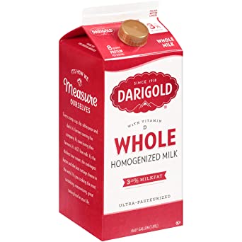 Darigold, Whole Milk, Ultra Pasteurized, Half Gallon, 64 oz