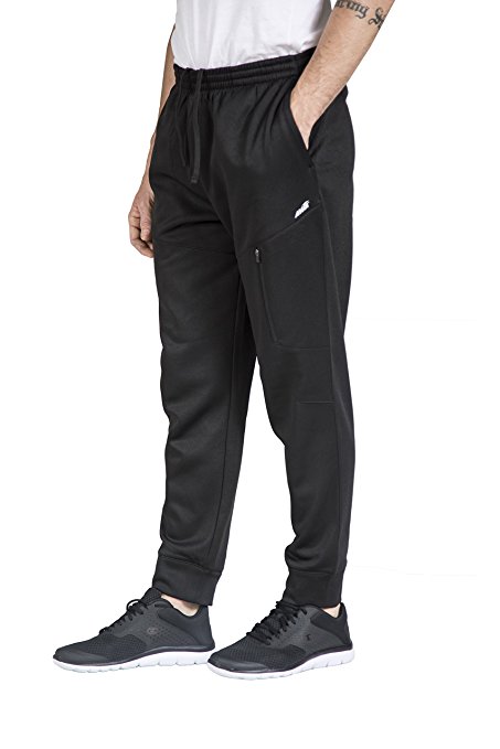 Avia Men's Poly-Fleece Zip Pocket Jogger Pant