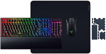 Razer Heroic Bundle V2: BlackWidow V3 Mechanical Gaming Keyboard Green Clicky Mechanical Switches   DeathAdder V2 Pro Wireless Gaming Mouse   Gigantus V2 Large Mouse Pad   Universal Grip Tapes