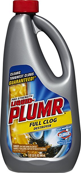 Liquid-Plumr Pro-Strength Clog Remover, Full Clog Destroyer, 32 Fluid Ounces
