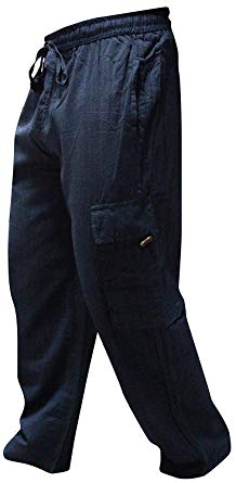 SHOPOHOLIC FASHION Men's Side Pocket Light Cotton Boho Hippy Trouser