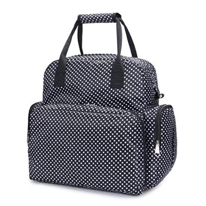 Dazone® Baby Diaper Bag Diapers Backpack Changing Bag Mummy Tote Waterproof Handbag Shoulder bags small Dots (Black)