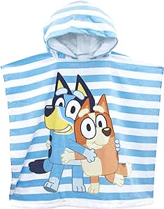 Bluey Towel for Boys or Girls | Hooded Towel Poncho for Kids | Swim Pool and Beach Towels