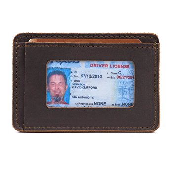Saddleback Leather Front Pocket ID Wallet - Best Selling 100% Full Grain Small Leather Wallet with 100 Year Warranty