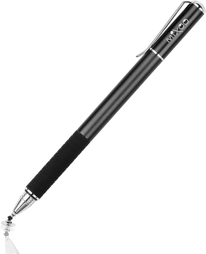 METRO Capacitive Stylus Pen,(Disc and Fiber Fine Tip 2-in-1 Series),Compatible for i pad, i phone and Touch Screens Devices,Black