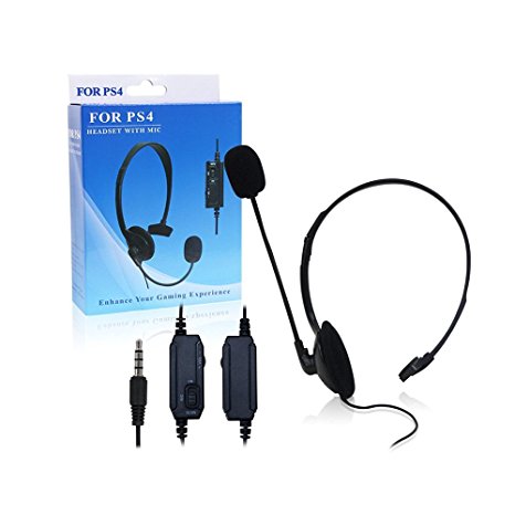 IMAGE® New Wired PlayStation 4 PS4 Gaming Chat Headset With Mic Volumn Control 3.5mm jack, Compatible with Smarphone Android Phone iPhone 4/4S/5/5C/5S, Laptop PC