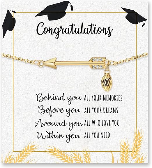 Graduation Gifts for Her 2024, 2024 Graduation Gifts High School College Graduation Gifts for Teen Girls 5th 8th Grade Masters Degree Grads Initial Bracelets for Women Letter A-Z Charm Bracelet Daughter Niece Granddaughter Girlfriend Jewelry