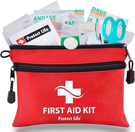 Protect Life First Aid Kit for Home/Businesses | HSA/FSA Eligible Emergency Kit | Hiking First aid kit Camping | Travel First Aid Kit for Car | Small First Aid Kit Travel/Survival Medical kit