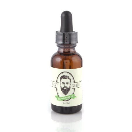 Tea Tree Beard Oil - 1 oz and Conditioner, Amber Glass Bottle with Glass Dropper, From Lucky Scruff