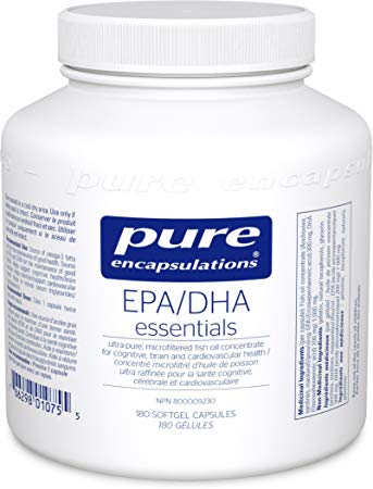 Pure Encapsulations - EPA/DHA Essentials - Ultra-Pure Fish Oil for Cognitive, Brain and Cardiovascular Health - 180 Softgel Capsules