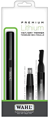 WAHL Canada Premium Lithium Ear, Nose & Brow Trimmer, Power and Precision to tackle all your grooming needs, Wet/Dry Black Pen Trimmer, for fast and easy facial grooming, Men Grooming - Model 5536