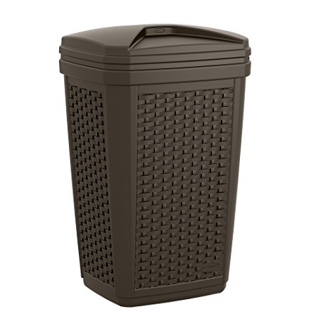 Suncast BMWC3007 Resin Wicker Trash Hideaway, 30 gallon, Java