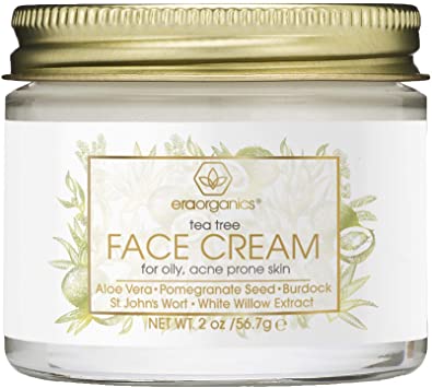 Tea Tree Oil Face Cream - For Oily Acne Prone Skin 2oz Natural & Organic Facial Moisturizer with 7X Ingredients For Rosacea Cystic Acne Blackheads & Redness